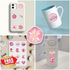 200Pcs Summer Stickers Blue Pink Girls Ocean Sticker Beach Aesthetic Stickers…