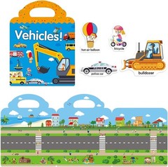 Reusable Sticker Book for Kids, Vehicles Truck Stickers Educational Learning…