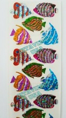 HAMBLY STUDIOS PRISMATIC GLITTER STICKERS ANGELFISH COLLECTABLE VINTAGE RARE