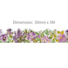 Wrapables Landscape Floral Metallic Gold Foil Washi Tape, 30mm x 3M