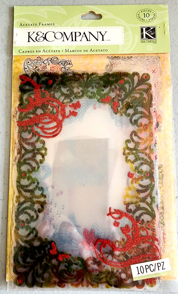 K&Company Que Sera Sera Acetate Frames Glitter Scrapbooking Junk Journal 2012 NO