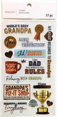 GRANDPA Grandfather Gramps Hero Fix-it Knows Everything Recollections Stickers