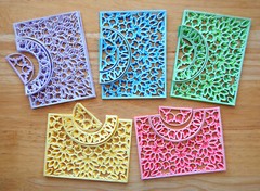 🧚 Layered Card Topper Tattered Lace Scrapbook Paper Cut Out Panel Color