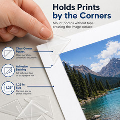Free Archival Polypropylene Mounting Corners Self Adhesive 1.25 Artwork