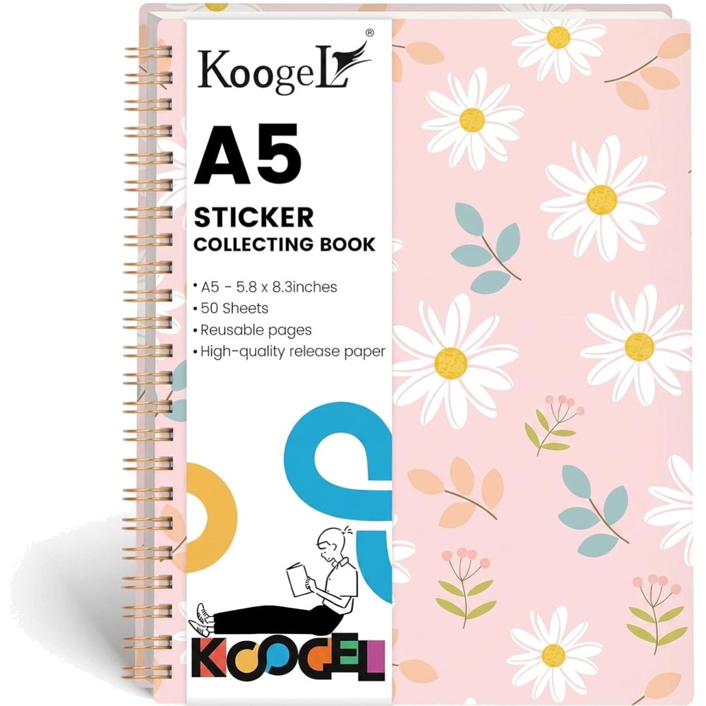 Reusable Sticker Book A5 Album Organizer 50 Sheets Release Paper