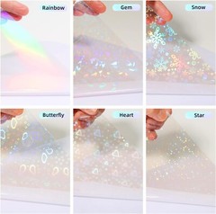 36 Sheets Holographic Sticker Paper, Clear Vinyl Lamination Sticker Film 8.5×11″