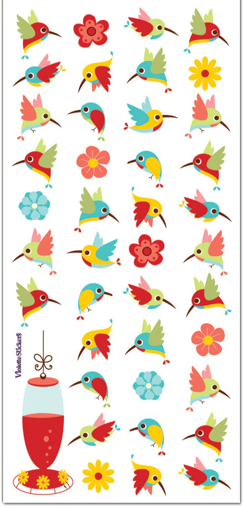 Violette Stickers Mini Hummingbirds & Flowers Crafts Planner Supply Scrapbook