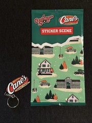 Raising Canes x A Christmas Story Sticker Scene 2025 SEALED and Keychain LOT