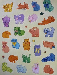 LITTLE CATS & DOGS Stickers(28pc) Hallmark…Kitten…Puppy…Animal…Card Making…