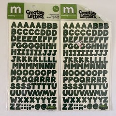 2 Making Memories 7/16” Chunky Forest Green Creative Letters Alphabet Stickers
