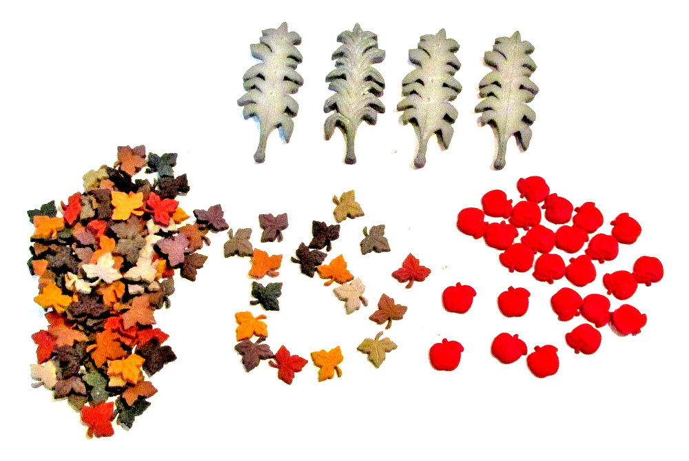 Lot of 137 Fall Themed Flatbacks For Crafting – Leaves, Apples – NEW (#36)