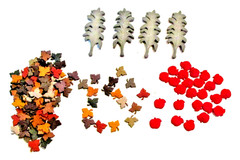 Lot of 137 Fall Themed Flatbacks For Crafting – Leaves, Apples – NEW (#36)
