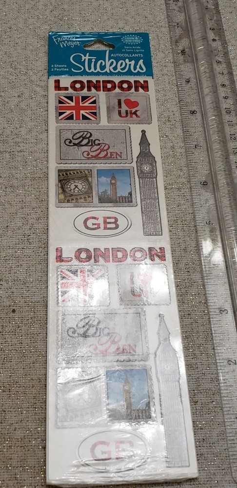 London England Stickers autocollants (2 Sheets) New