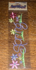 SEW WHATS Sticker Title EMBROIDERED ~ SPRING ~ Flower Beautiful 11″x3″ Scrapbook