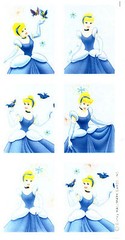 Disney 3 Sheets CINDERELLA Princess Scrapbook Stickers