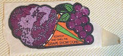Vintage 1980’s Scratch And Smell The grape Snow Cone Sticker 2.5” X 1.5”