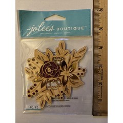 Floral Cluster Wood Glitter Accents Laser Cut Wood Jolee’s 3D Embellishment