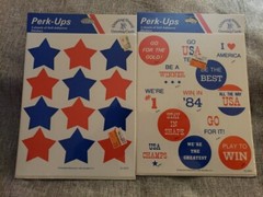 2Packs Sticker 1984 Olympics Drawing Board USA & ☆`s 3 Sheets In Each New,sealed