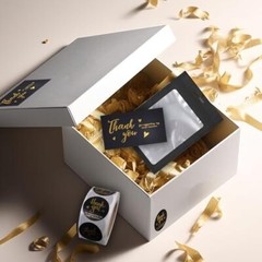 620Pcs Thank You Business Cards Stickers Set Gold Foil Include 100 Thank Black