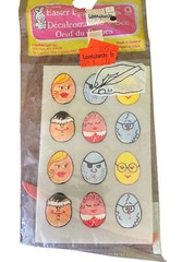 Vintage Easter Eggs Funny Faces Rub On Transfers Amscan Sealed