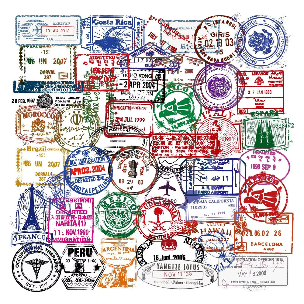 50/100PCS Mix World Famous Buildings Travel City Stickers Landmark Landscape Dec