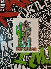 Vintage Stickers Wile E. Coyote Prism Vending Machine Sticker VTG 85
