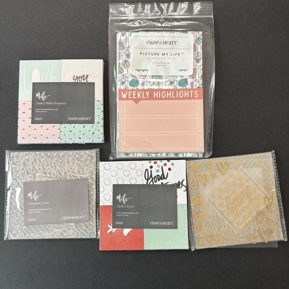 CTMH Overlays Cards Ephemera LOT Picture My Life Junk Journal Scrapbook #2