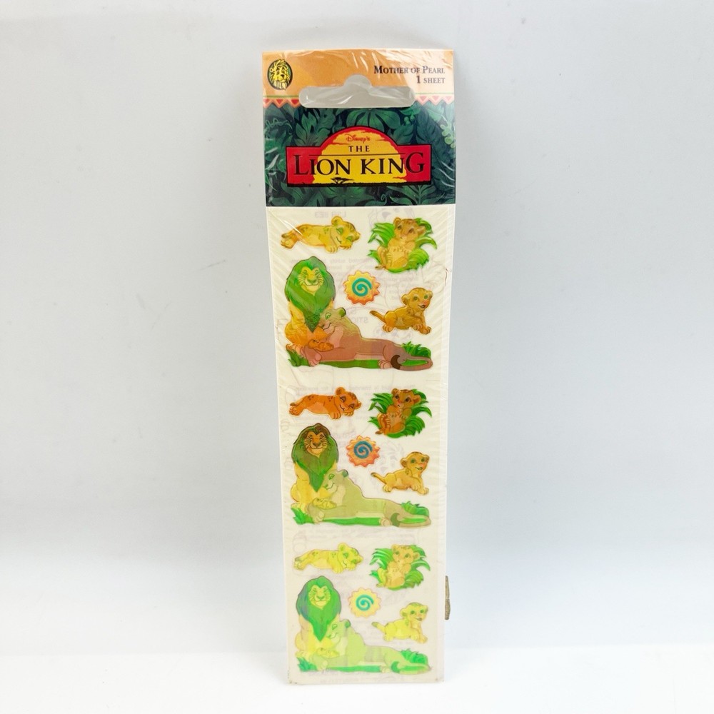 Vintage Sandylion Disney The Lion King Mother of Pearl Stickers Simba New Sealed