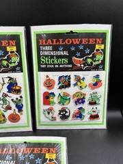 Vintage Halloween Three Dimensional Stickers 3 Pack New Sealed Taiwan