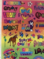 Vintage Lisa Frank Vintage Y2K Sticker Sheet Friends Holidays Alphabet S1273-01