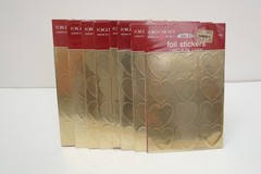 Vtg Gold Foil Heart Stickers American Greetings Forget Me Not 9 Pkgs Unopened