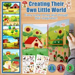 Jelly Sticker Book for Kids 24, Waterproof Reusable Sticker Book for Toddlers…