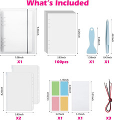 Reusable Sticker Album, 100 Sheets, Collecting Book with Pockets, A5