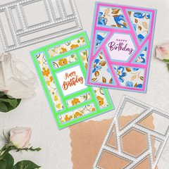 3 PCS Rectangular Die Cuts for Card Making, Frame Scrapbook Metal Cutting Dies