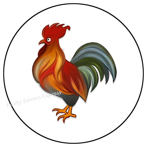 ROOSTER FARM ENVELOPE SEALS LABELS STICKERS PARTY FAVORS