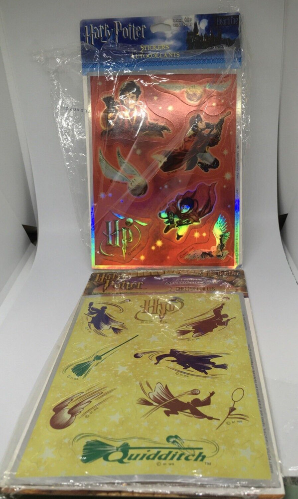 Harry Potter Quidditch Gryffindor Stickers 2004 Red Foil Metallic Lot of 2