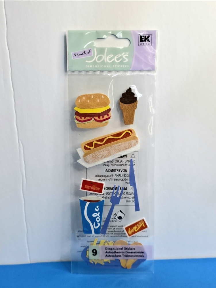 FREE SHIP Jolee’s FAST FOOD Scrapbook Sticker FOOD DRINKS KITCHEN BAKING COOKING