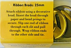 6 – 25mm Bazzill Wings Pinecone Brown Round Ribbon Brads – New