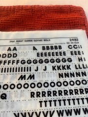Six Letraset INSTANT LETTERING Transfer Letters Avant Garde Gothic Bold 24pt 1