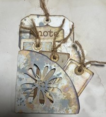 Handmade Junk Journal Pocket Tag “Note” Vintage Ephemera No. 3