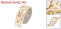 1 Inch x 1 Yard Crystal Rhinestone Sticker Ribbon Gold