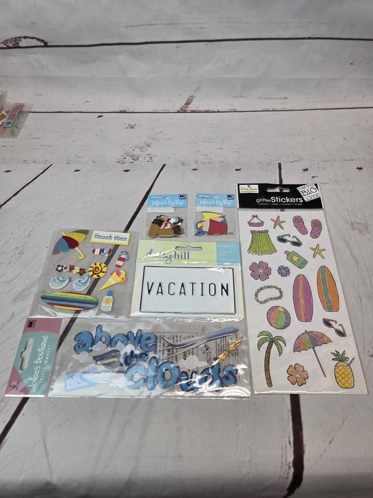 Assorted Brands EK Success Jolee’s Boutique Sticker Lot Tropical Vacation Beach