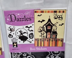 2 Sheets Scrapbooking Adhesive Patterns Stencils Stickers Halloween Witch Boo