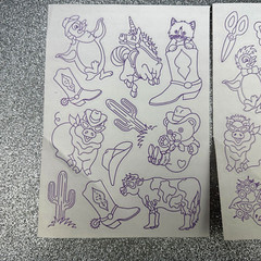 VTG Lisa Frank Stickers Coloring Sheet Color Your Own Beauty Shop Western Cowboy