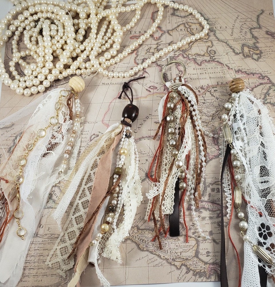 Rustic Junk Journal Boho Tassel, Purse Tassel, Garland Tassel, Journal Tassel