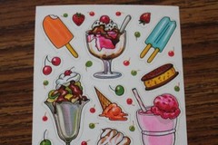 1983 Illuminations Fantasies Sticker sheet Ice Cream Dreams sundae milkshake pop