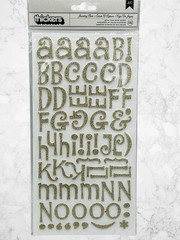 Thickers Champagne Colored Jewelry Box Glitter Foam ABC Stickers 132 Pc #376898