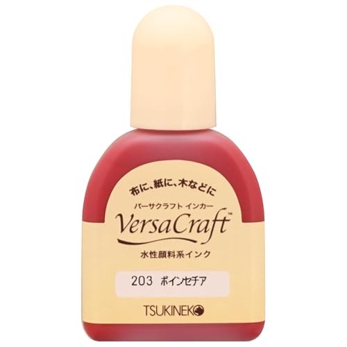 Tsukineko Versacraft Inker Refill Ink Water-Based Pigment 20ml #203 Poinsettia