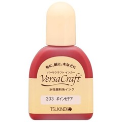 Tsukineko Versacraft Inker Refill Ink Water-Based Pigment 20ml #203 Poinsettia