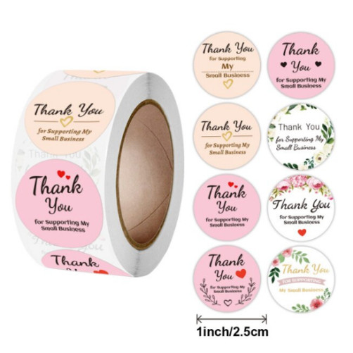 40 THANK YOU FOR SUPPORTING MY SMALL BUSINESS ENVELOPE SEALS LABELS STICKERS 1″